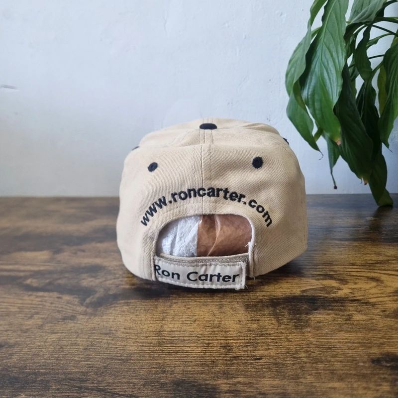 Vintage American baseball Hat Snapback cap one size adjustable beige black ron carter texas