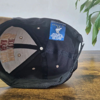 Vintage American baseball Hat Snapback cap one size adjustable black beige fishing