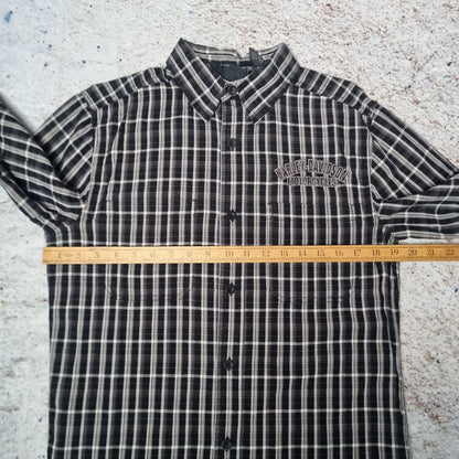 Harley Davidson Shirt Mens Long Sleeve Embroidered Biker - Black - Size S