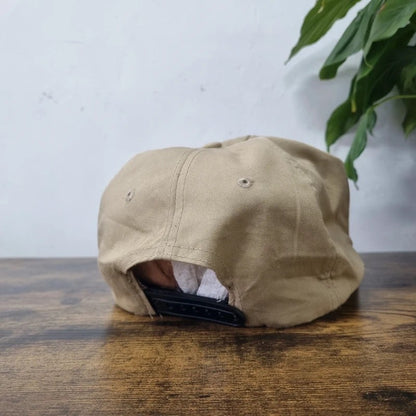 Vintage American Trucker Hat Snapback cap one size adjustable beige yegge peak