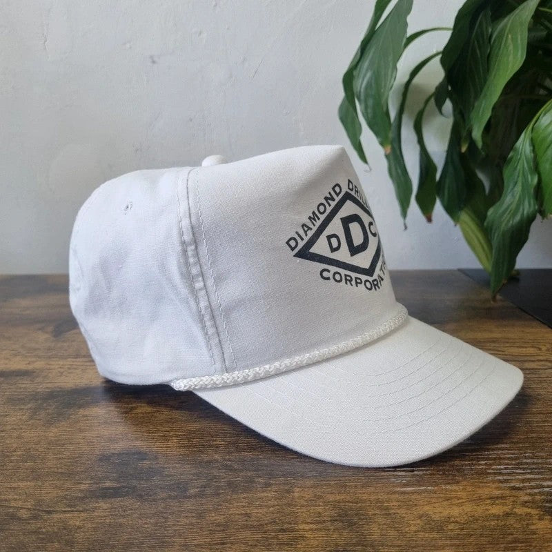 Vintage American Trucker Hat Snapback cap one size adjustable white diamond drilling