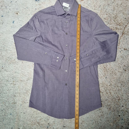 DKNY Shirt Slim Fit Mens 14.5 32/33 Striped - Purple - Size S