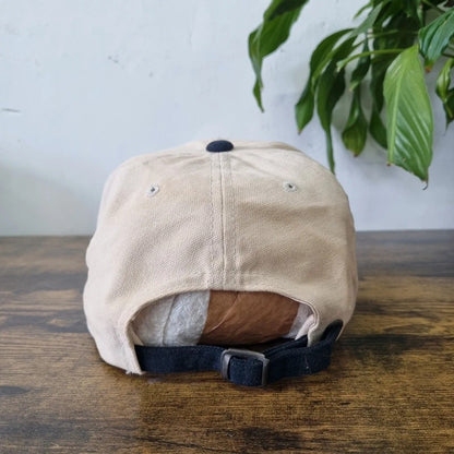 Vintage American Baseball Hat Snapback cap one size adjustable cream black rock Hill deer