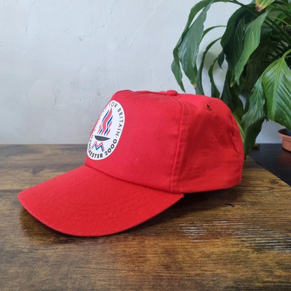 Vintage Trucker Hat Snapback cap one size adjustable red Olympic 2000 Manchester bid