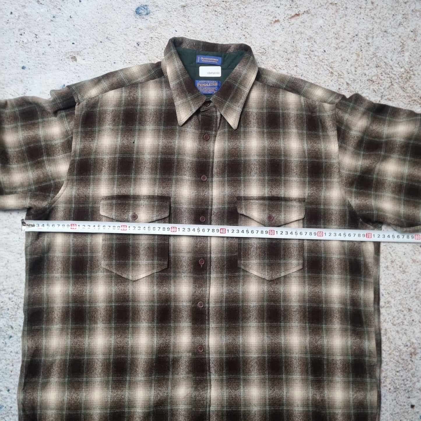 Pendleton Shirt Mens Checkered 100% Virgin Wool Flannel Button Up Brown Size XXL