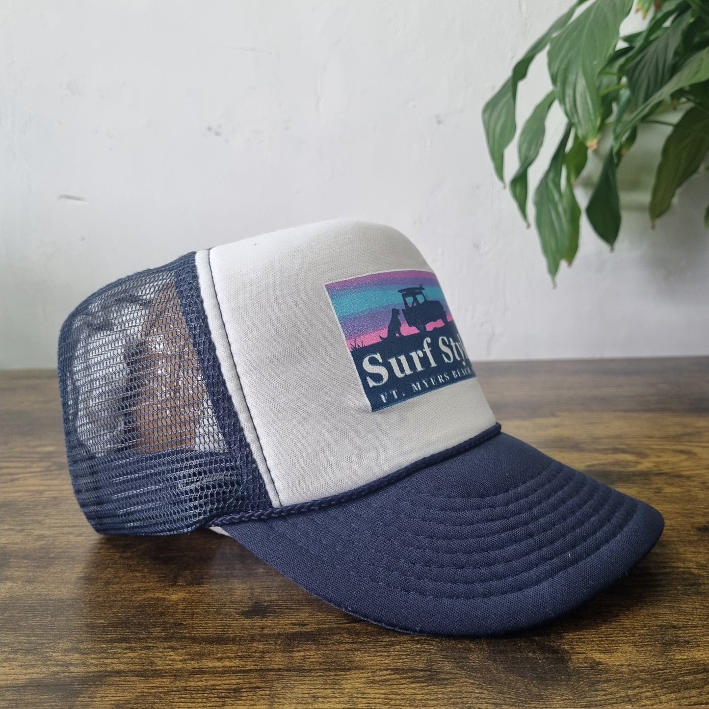 Vintage American Trucker Hat Snapback cap one size adjustable navy white Suf sty