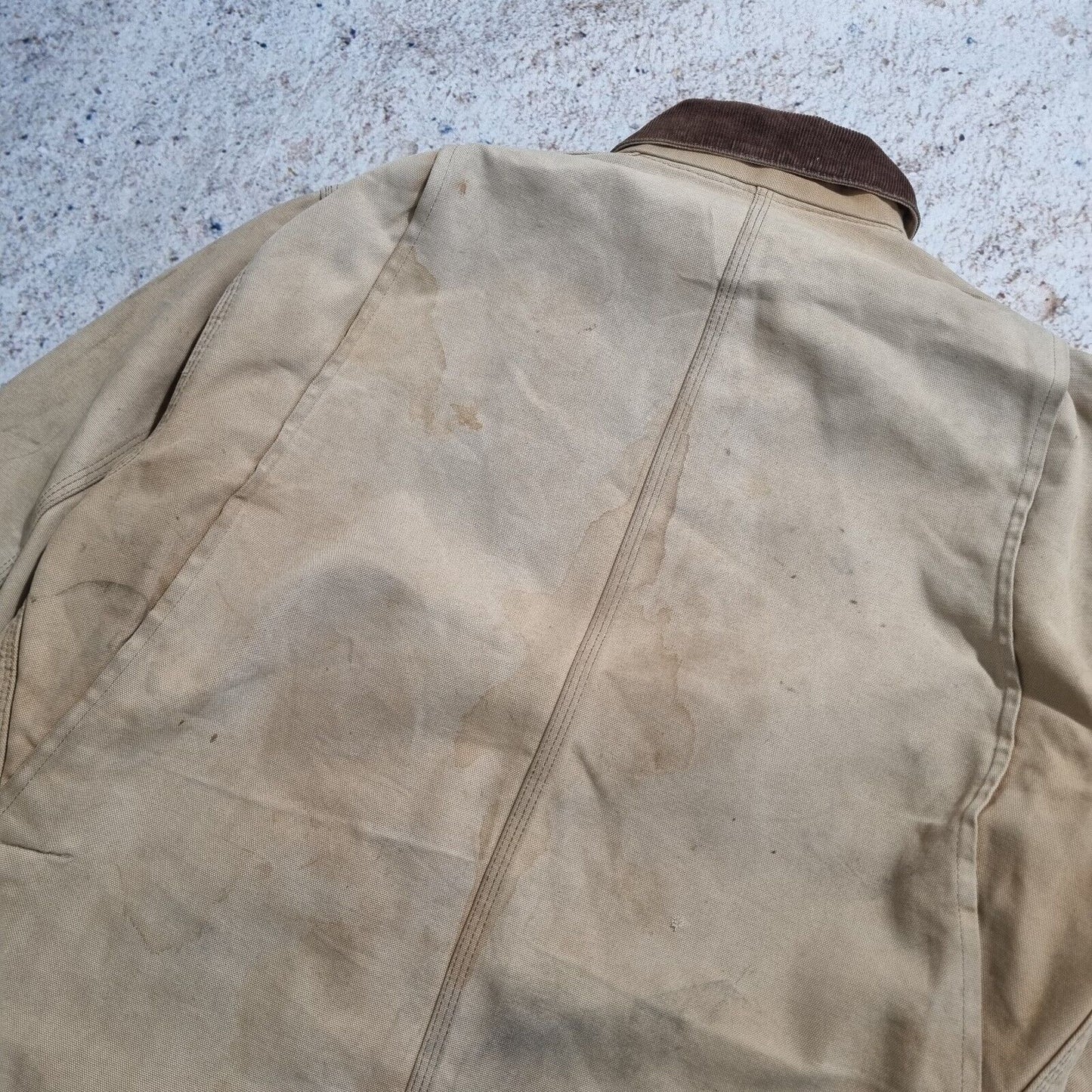 Carhartt Michigan Jacket Blanket Lined Beige Brown Men's Size 44 Tall Large