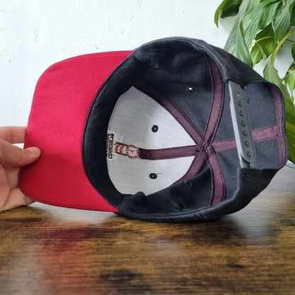 Vintage American Baseball Hat Snapback cap one size adjustable black red concrete barber