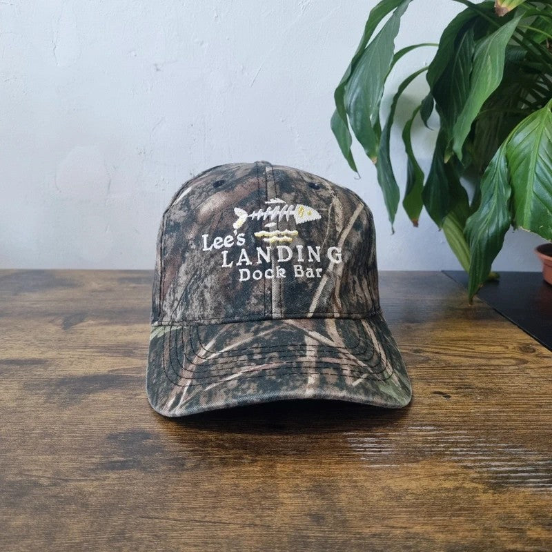 Vintage American Baseball Hat Snapback cap one size khaki green realtree camo dock bar fishing