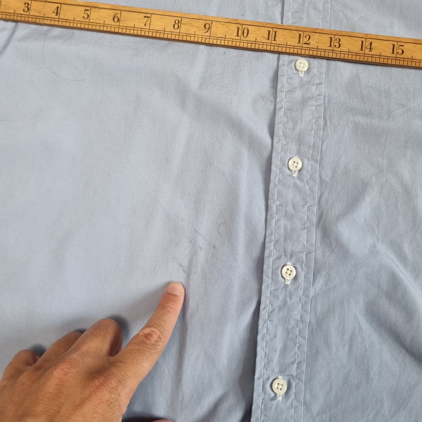 Polo Ralph Lauren CASUAL SHIRT MADE IN USA PLAIN 34 MEDIUM - Blue - Size 16.5