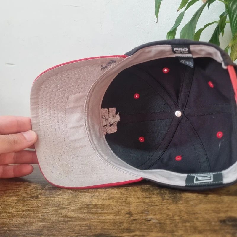 American baseball Hat Snapback cap S/M adjustable black red S lightning