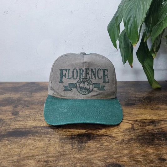 Vintage American Baseball Hat Snapback cap one size adjustable khaki green flroence