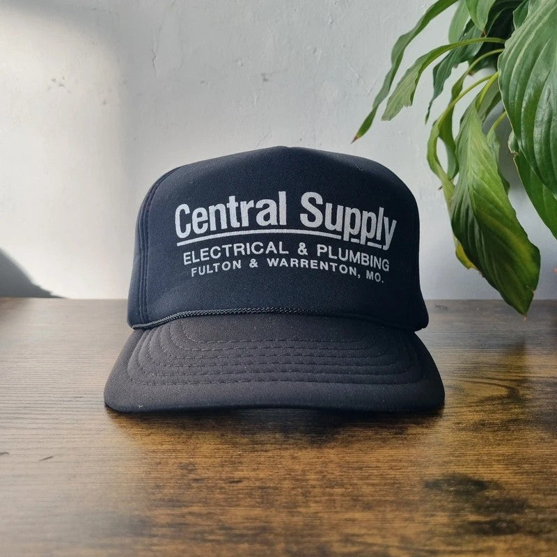 Vintage American Trucker Hat Snapback cap one size adjustable black central supply electric