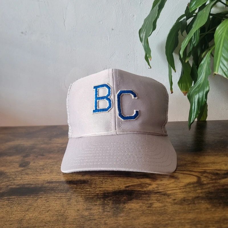 Vintage American baseball Hat Snapback cap one size adjustable grey BC