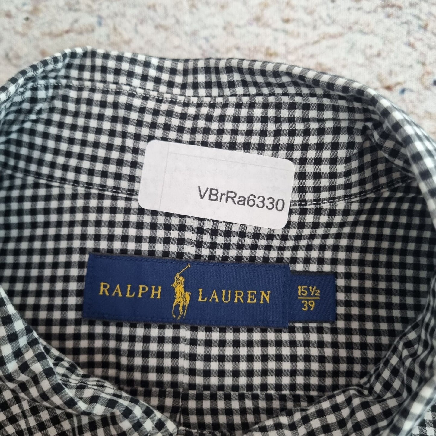 Ralph Lauren OXFORD SHIRT CHECK 15 1/2 39  - Black - Size S