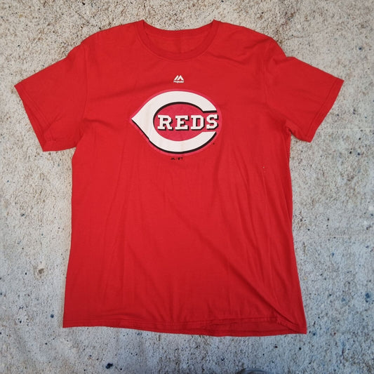 Majestic T-SHIRT CINCINNATI REDS TOP TEE MLB BASEBALL USA - Red - Size M