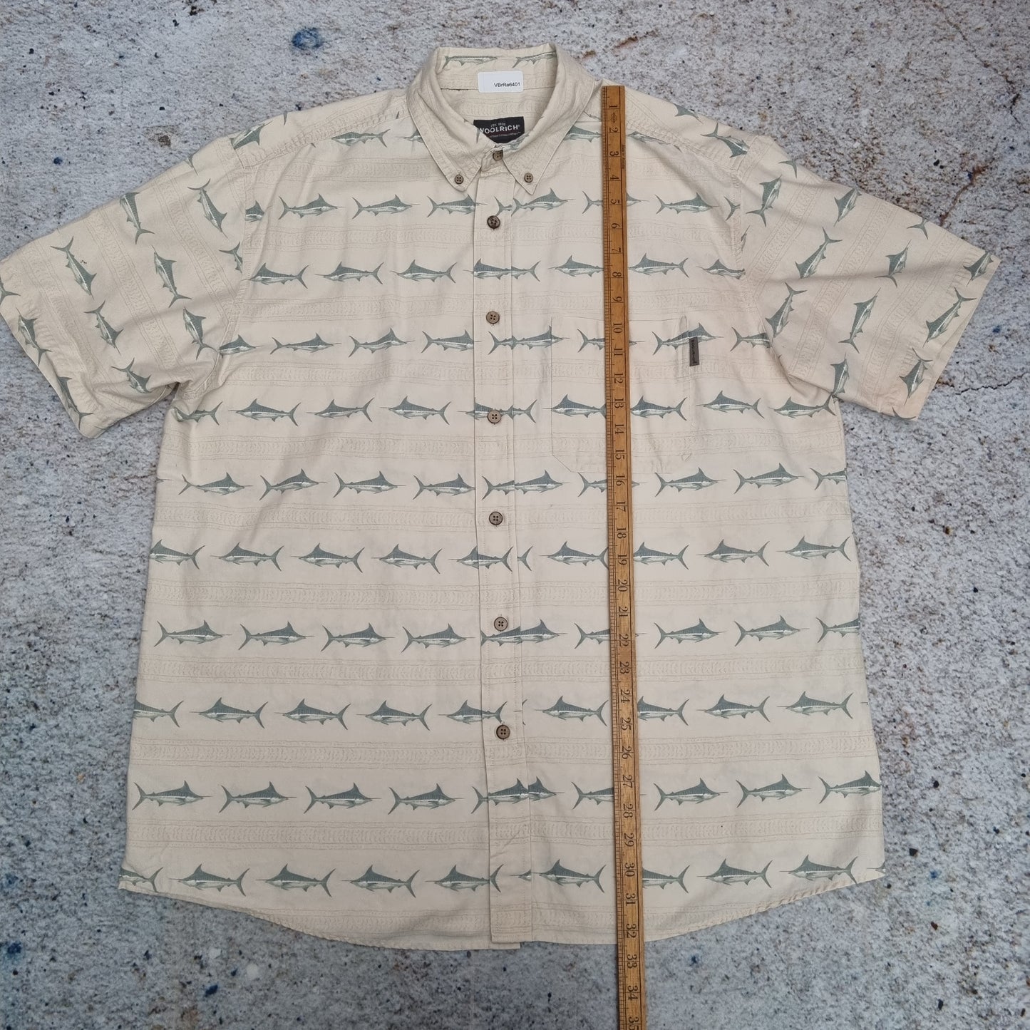 Woolrich SHIRT ECRY FISH SHORT SLEEVE WESTERN OUTDOOR MENS - Beige - Size XL