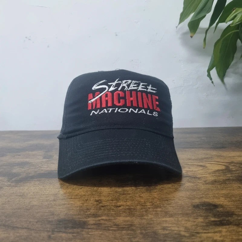 Vintage American Baseball Hat Snapback cap one size adjustable black street machine