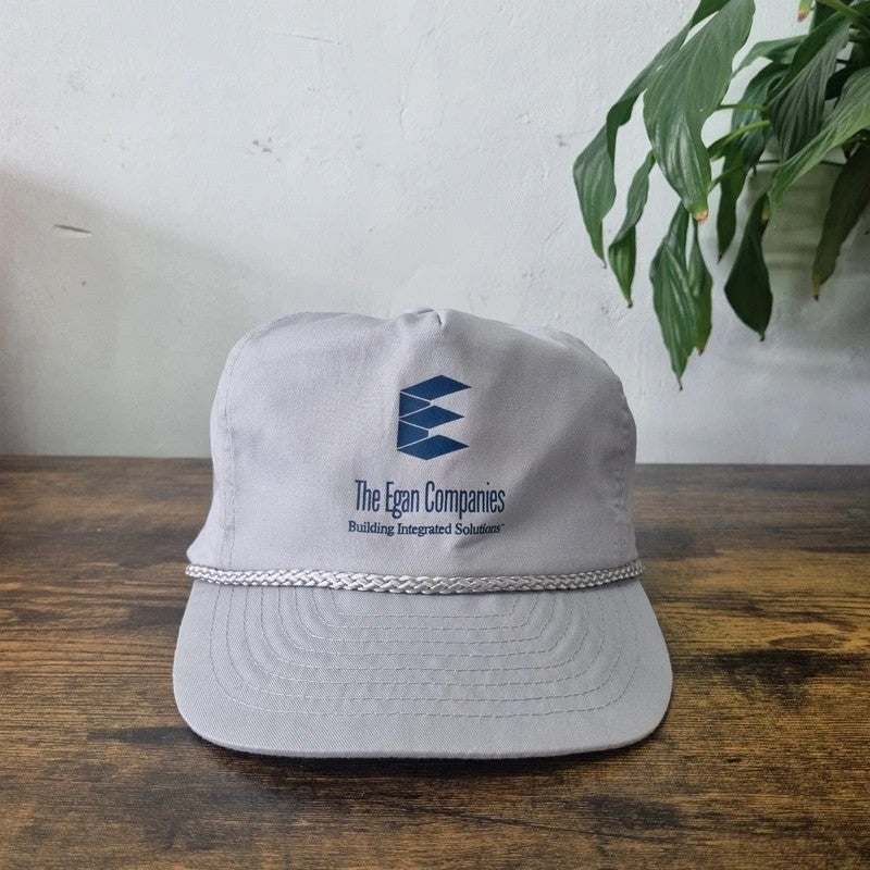 Vintage American Trucker Hat Snapback cap one size adjustable grey The egan companies