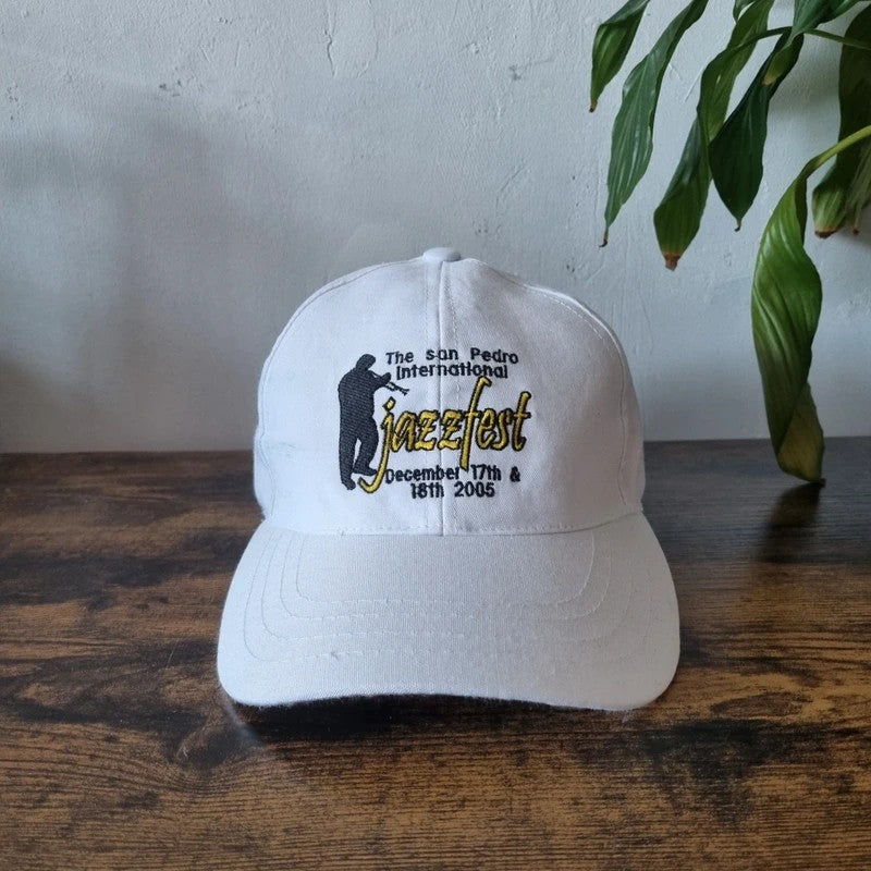 Vintage American Baseball Hat Snapback cap one size adjustable white san Pedro Jazz fest