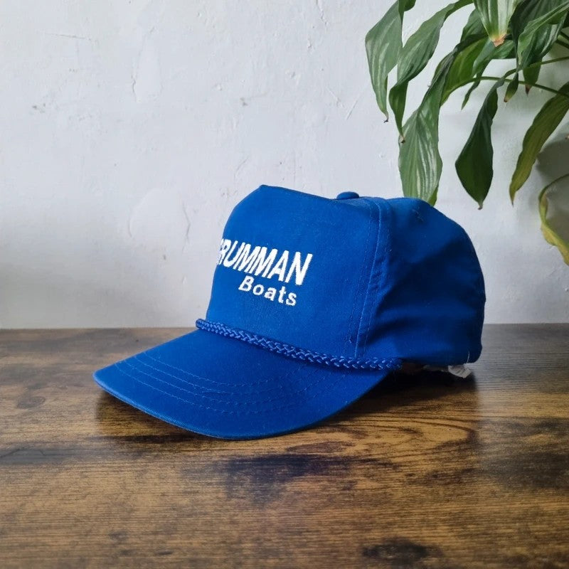 Vintage American Trucker Hat Snapback cap one size adjustable blue grumman boats