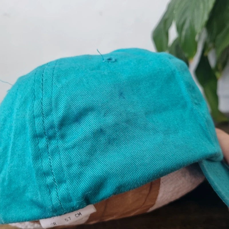 Vintage American Trucker Hat Snapback cap one size adjustable turquoise green pirates University
