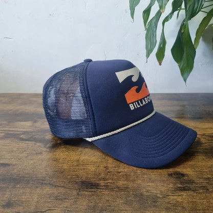 Vintage Billabong Trucker Hat Snapback cap one size adjustable navy