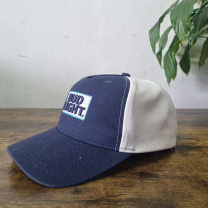 Vintage Bud Light Baseball Hat Snapback cap one size adjustable navy white