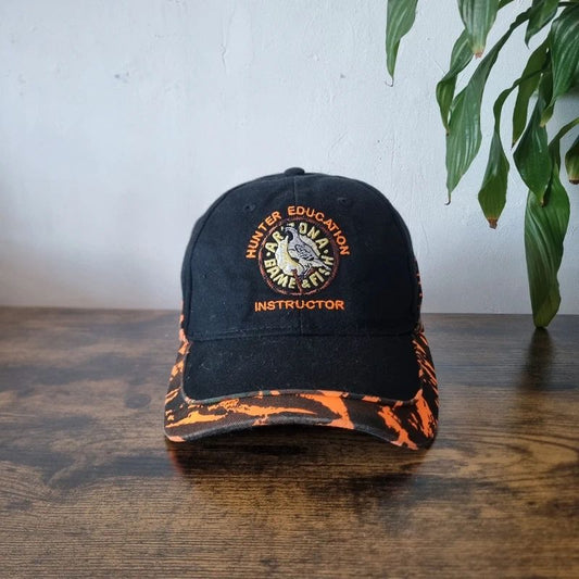 Vintage American baseball Hat Snapback cap one size adjustable black neon orange hunter