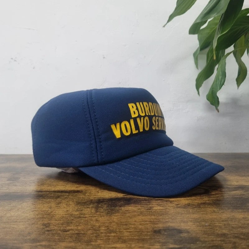 Vintage American Baseball Hat Snapback cap one size adjustable navy volvo service garage burdumy