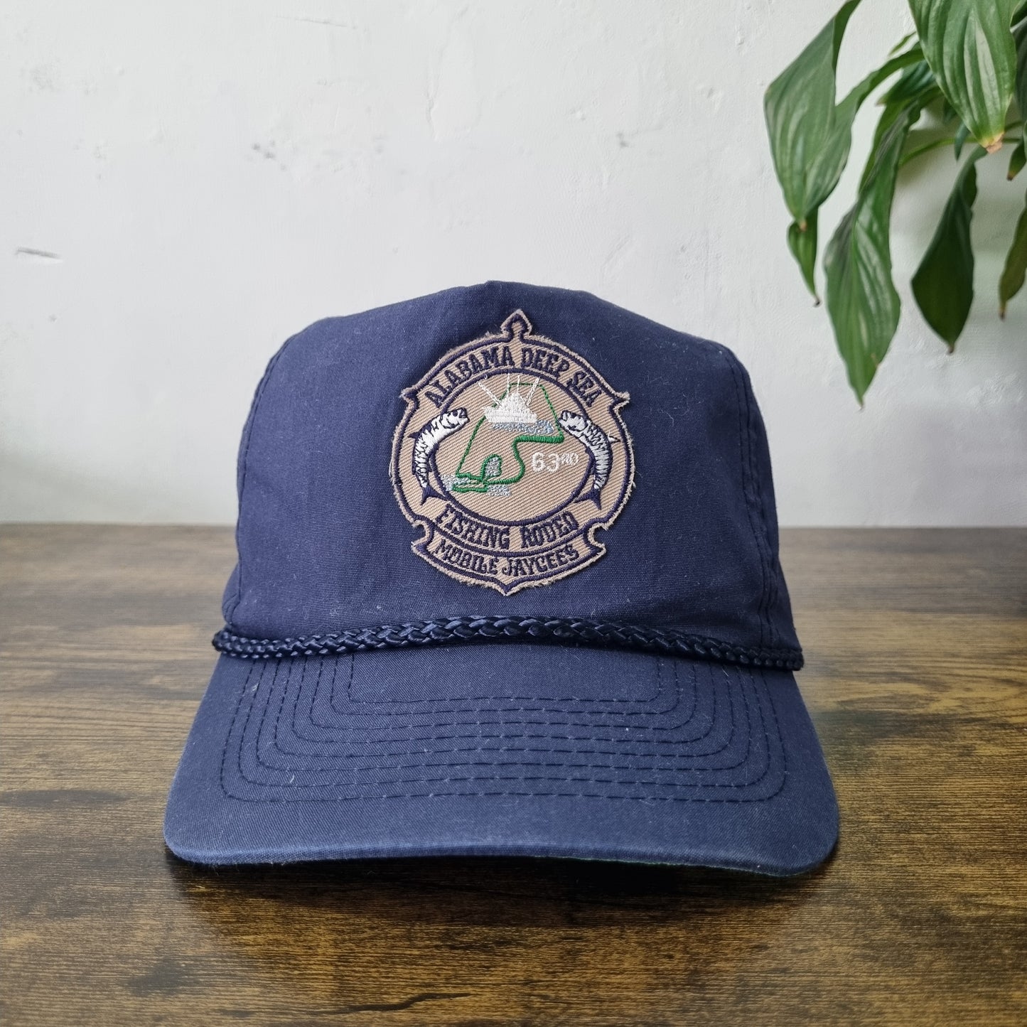 Vintage American Trucker Hat Snapback cap one size navy  alabama fishing rodeo