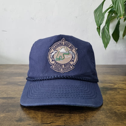 Vintage American Trucker Hat Snapback cap one size navy  alabama fishing rodeo
