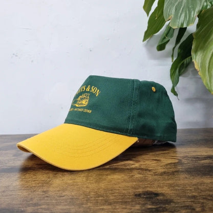 Vintage American Baseball Hat Snapback cap one size adjustable green yellow pitts & Son excavating