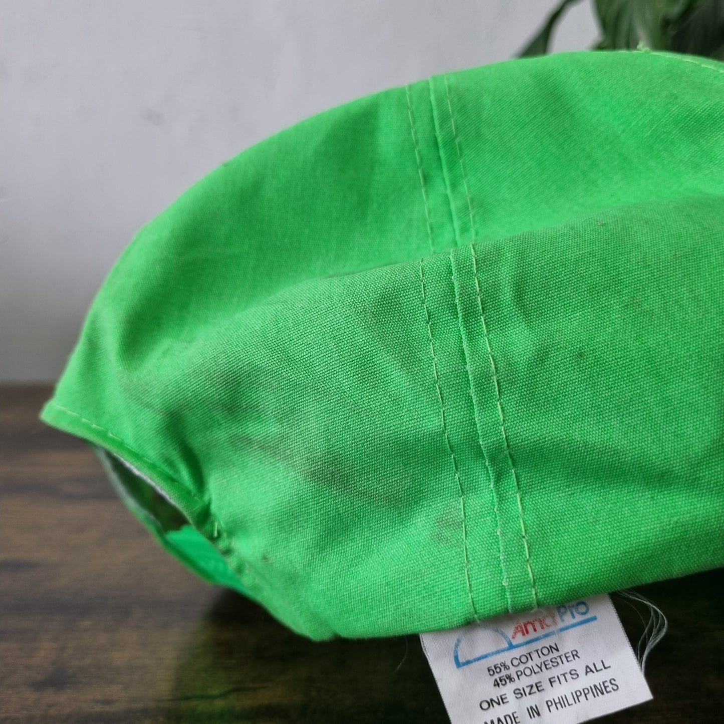 Vintage American Trucker Hat Snapback cap one size green striper derry fish