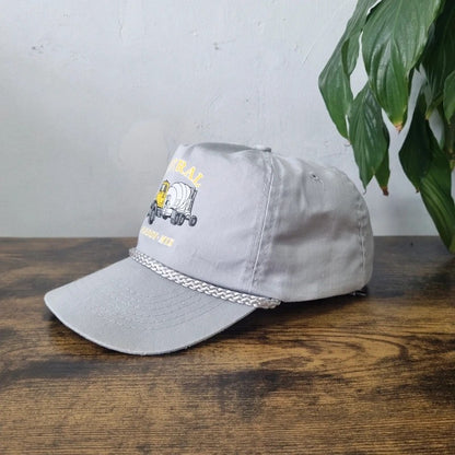 Vintage American Trucker Hat Snapback cap one size grey reddi mix cement mixer truck construction