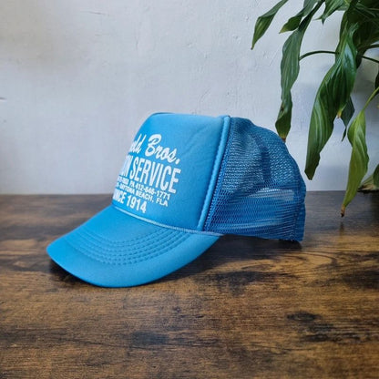 Vintage American Trucker Hat Snapback cap one size adjustable blue bros auction service