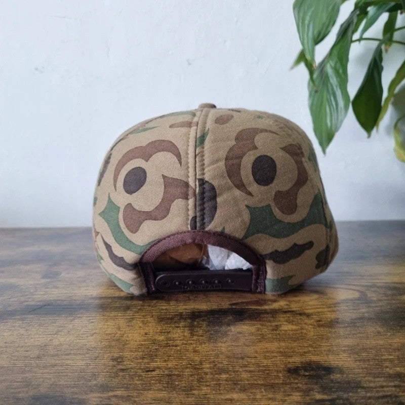 Vintage American Trucker Hat Snapback cap one size adjustable khaki brown camo ape Lagrance newman