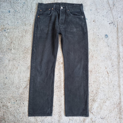 Levi's 501 Jeans Denim Straight Leg Button Fly - Size W31 L30 - Black