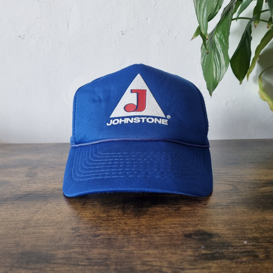 Vintage American Trucker Hat Snapback cap one size adjustable Blue Johnstone