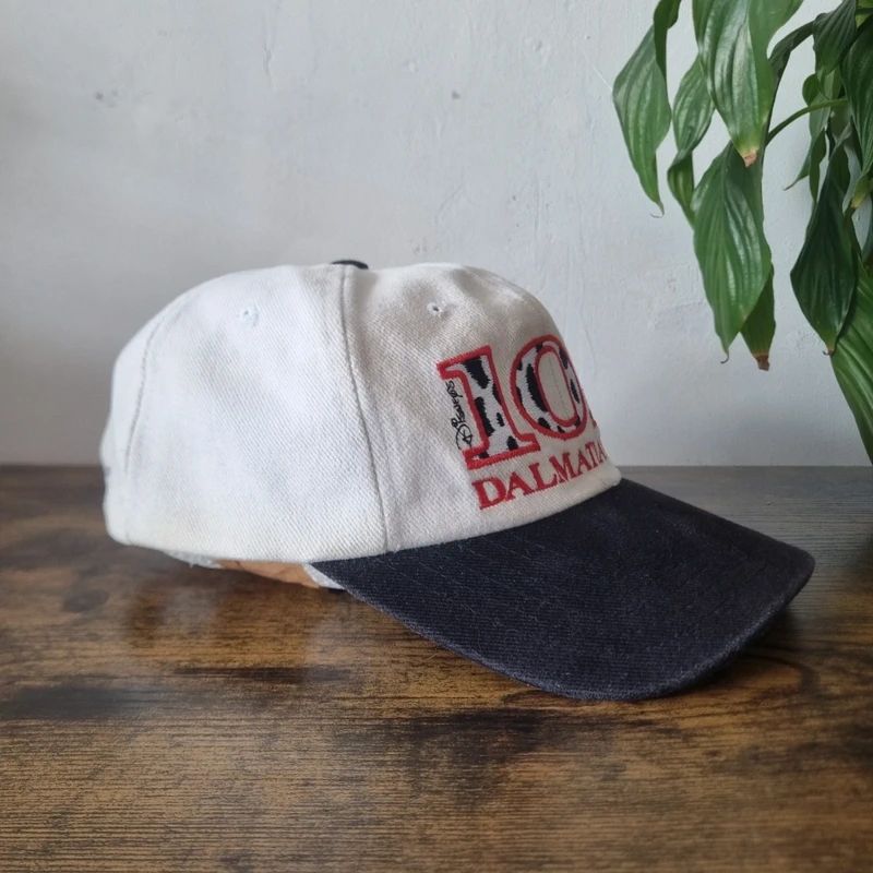 Vintage disney promo baseball Hat Snapback cap one size cream black 101 dalmatian