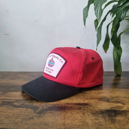 Vintage American baseball Hat Snapback cap one size adjustable Amoco Supply Co red