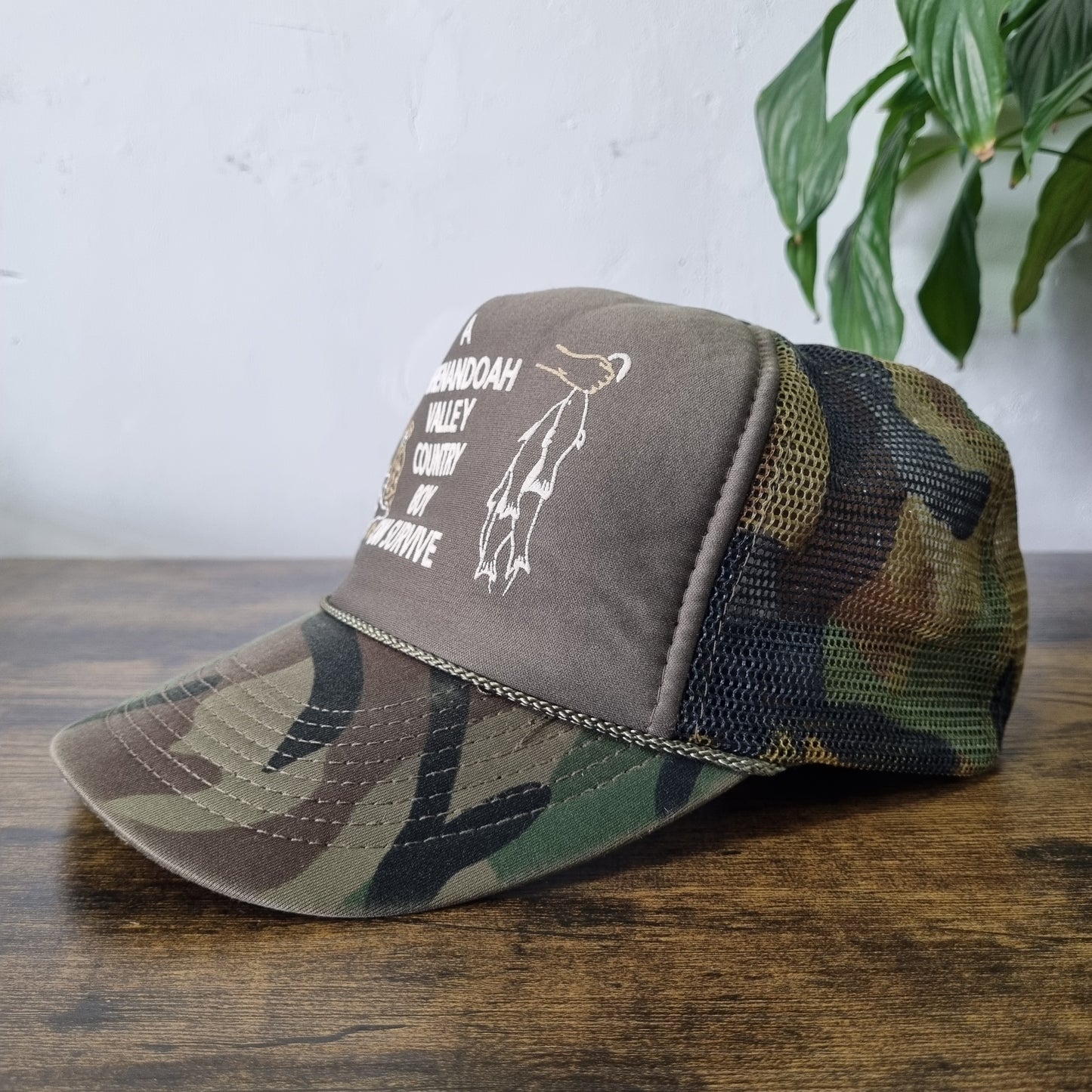 Vintage American Trucker Hat Snapback cap one size adjustable khaki ccountry boy