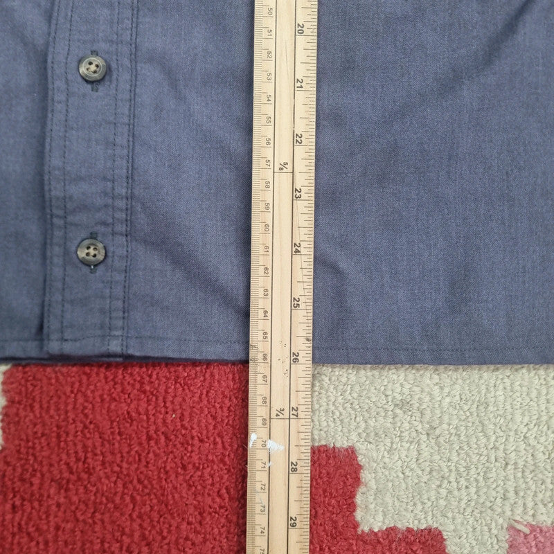 Carhartt FR Boxy Fit Cropped Shirt long Sleeve large plain grey Button Up Skater Y2K Surf