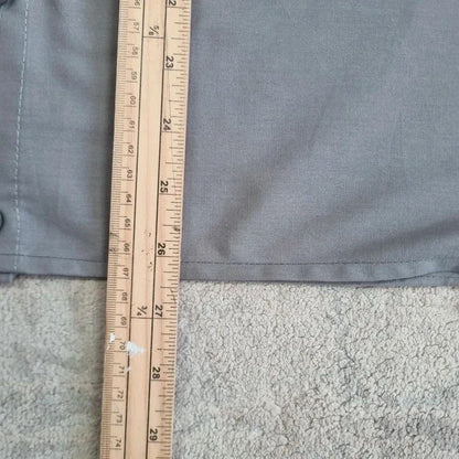 Vintage American Boxy Fit Cropped Shirt long Sleeve Medium plain grey Button Up Skater Y2K Surf