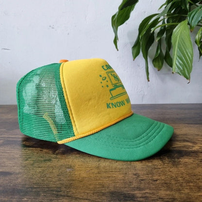 Stranger things Trucker Hat Snapback cap one size adjustable green yellow camp know where