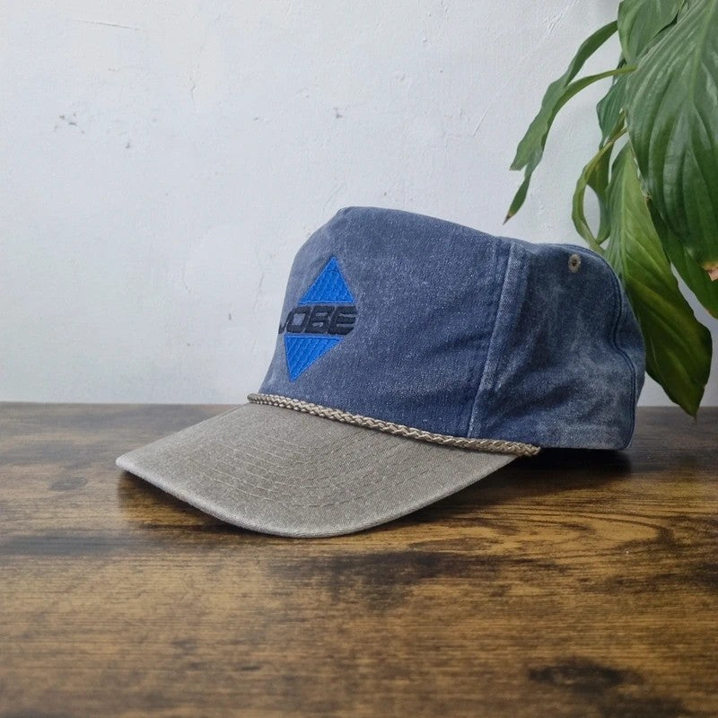 Vintage American Trucker Hat Snapback cap one size adjustable blue grey Jobe