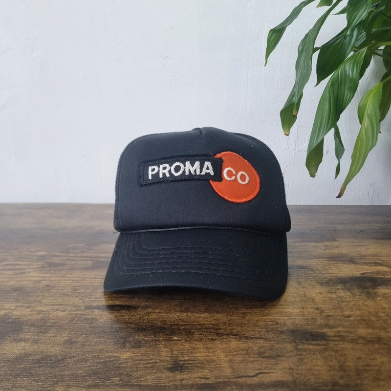 Vintage American Trucker Hat Snapback cap one size adjustable black proma co