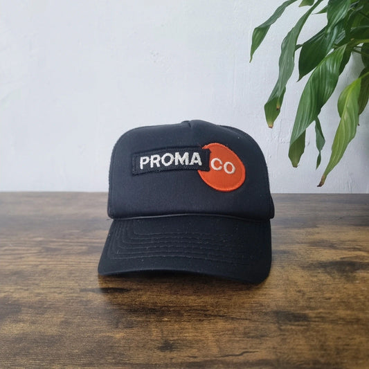 Vintage American Trucker Hat Snapback cap one size adjustable black proma co