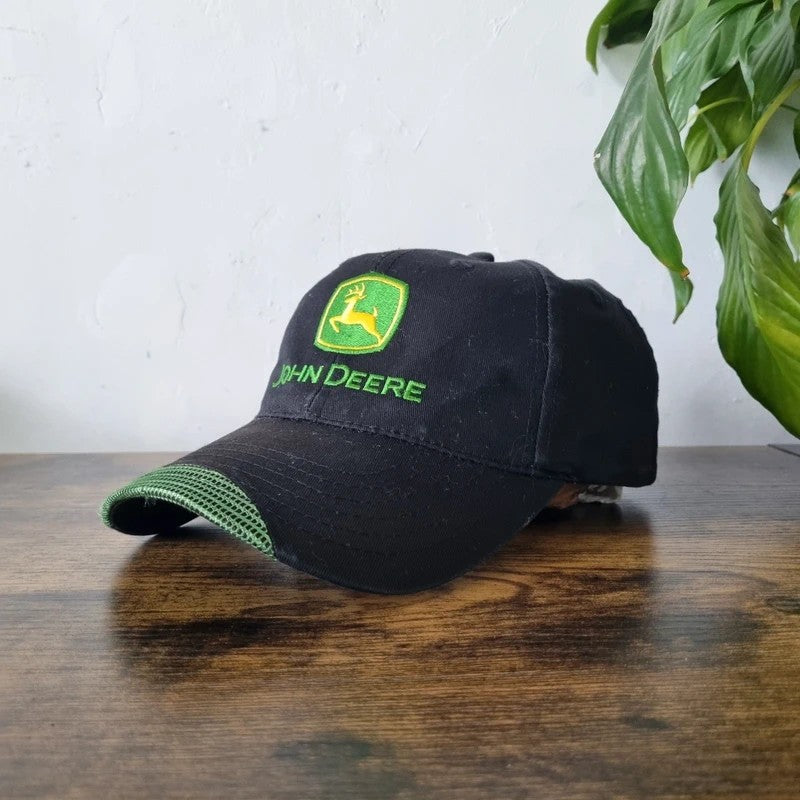 Vintage John Deere Baseball Hat Snapback cap one size adjustable black green