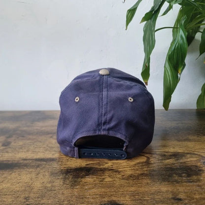 Vintage American baseball Hat Snapback cap one size adjustable navy beige Chevrolet dealer